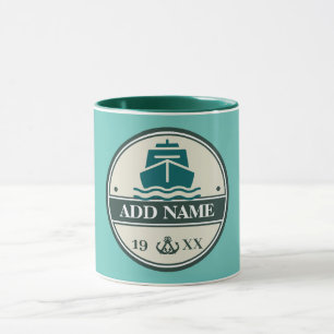 Blue Anchor Nautical Welcome Yacht Segelboot Tasse