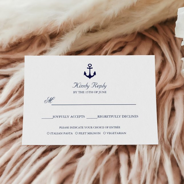 Blue Anchor Nautical Yacht Club - Option RSVP Karte (Von Creator hochgeladen)