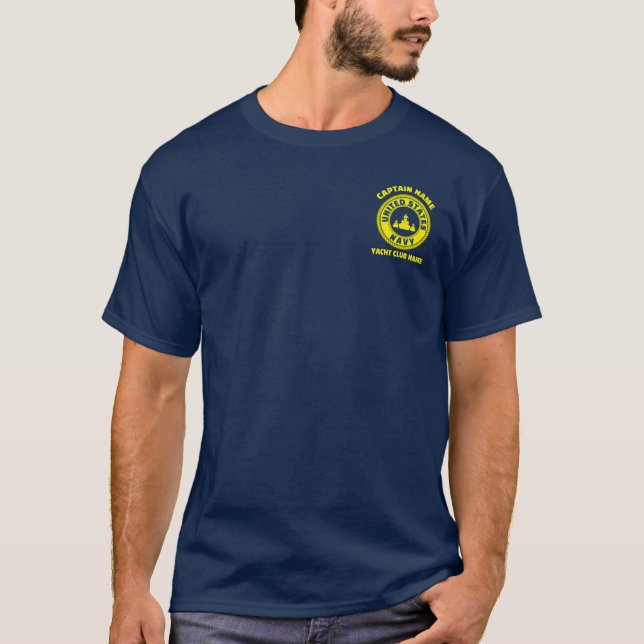Blue Anchor nautische Kapitän Schiff Sommer T-Shirt (Vorderseite)