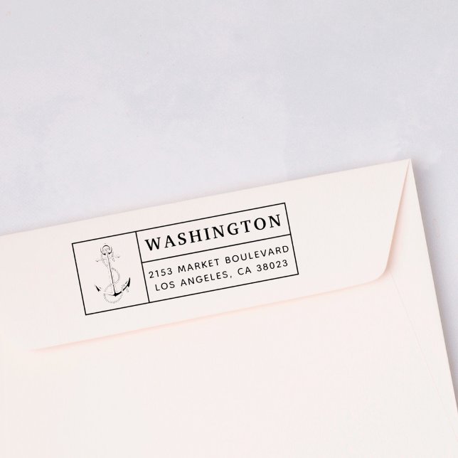 Blue Anchor & Rope | Benutzerdefinierte Rücksendea Permastempel (Von Creator hochgeladen)