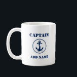 Blue Anchor & Rope Kapitän Name oder Schiffsname h Kaffeetasse<br><div class="desc">Blue Anchor & Rope Kapitän Name oder Name des Bootes Coffee Tasse</div>