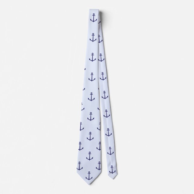 Blue Anchors Nautical Men's Neck Tie Krawatte (Vorderseite)