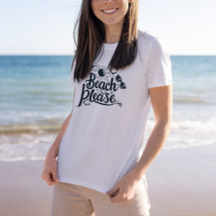 Blue and Black Beach Bitte T - Shirt