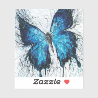 Blue and Black Butterfly Aufkleber