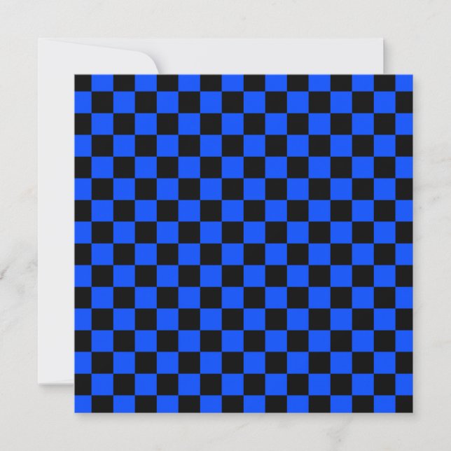 Blue and black checkerboard pattern dankeskarte (Vorderseite)