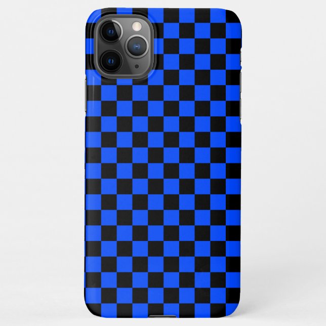 Blue and black checkerboard pattern iPhone hülle (Rückseite)