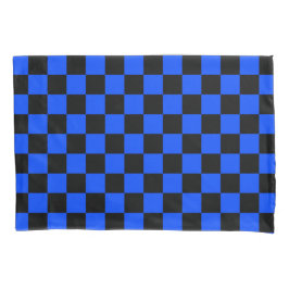 Blue and black checkerboard pattern kissenbezug