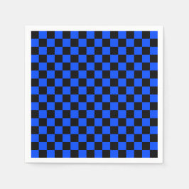 Blue and black checkerboard pattern serviette
