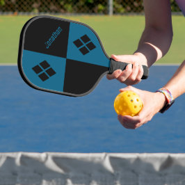 Blue and Black Diamonds | Custom Modern Geometric Pickleball Schläger