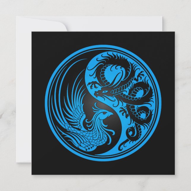 Blue and Black Dragon Phoenix Yin Yang (Vorderseite)