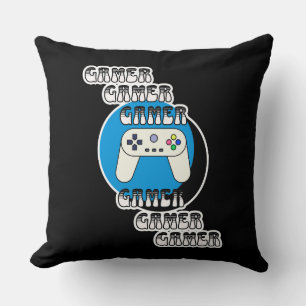 Blue and Black Gamer   Video-Controller Kissen