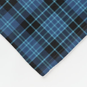 Blue and Black Kariert Scottish Clergy Tartan Fleecedecke