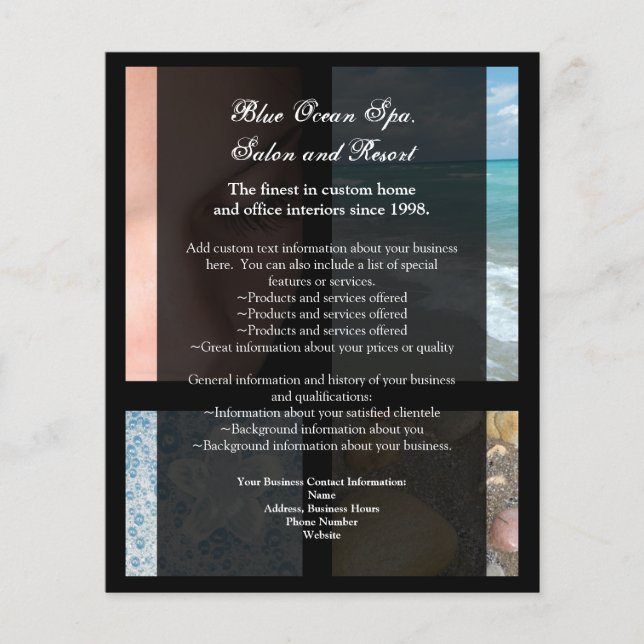 Blue and Black Luxury Wellness-Center Resort Theme Flyer (Vorne)