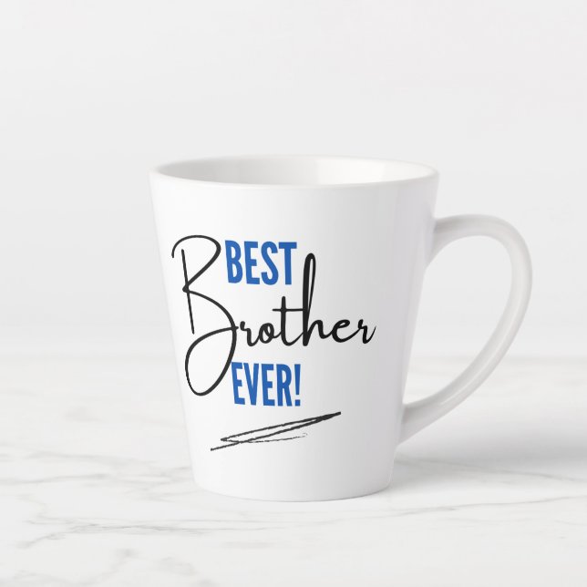 Blue and Black Minimal Bester Bruder je Tasse (Rechts)
