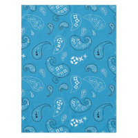 Blue and Black Paisley Western Bandana Print