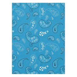 Blue and Black Paisley Western Bandana Print Tischdecke