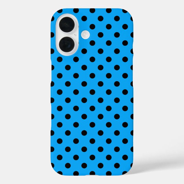 Blue and Black Polka Dots Case-Mate iPhone Hülle (Rückseite)