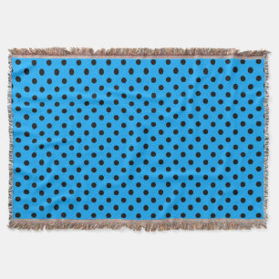 Blue and Black Polka Dots Decke