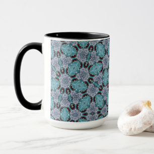 Blue and Black Puffs Big Tasse