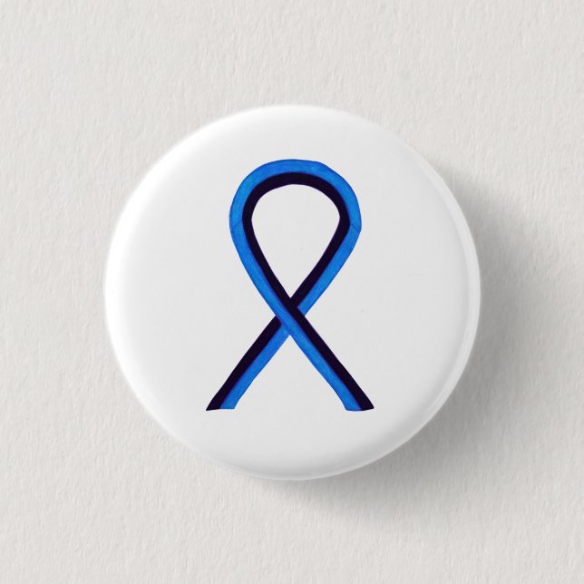 Blue and Black Ribbon Awareness Custom Buttons (Vorderseite)