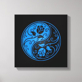 Blue and Black Yin Yang Rose Leinwanddruck