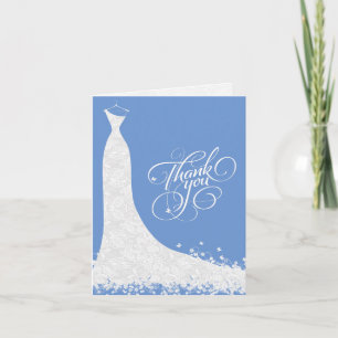 Blue and Blue Wedding Dress Danke Card
