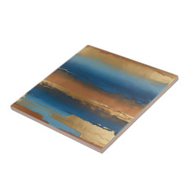 blue and bronze abstract fliese