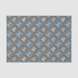 Blue and Brown Elephant Polka Dots Seidenpapier