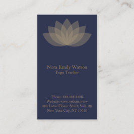 Blue and Brown Lotus Blume Business Cards Visitenkarte