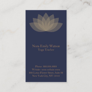 Blue and Brown Lotus Blume Business Cards Visitenkarte