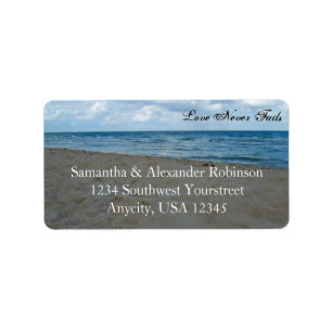Blue and Brown Sands ~ Hochzeiten am Strand Adressaufkleber