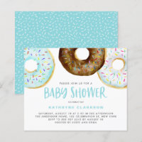 Blue and Chocolate Donuts Kinderdusche Einladung