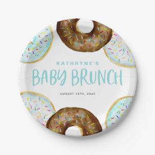 Blue and Chocolate Sprinkle Donuts Baby Brunch Pappteller