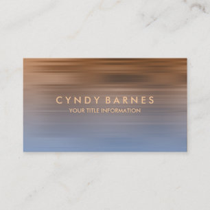 Blue and Copper Strip Business Card Visitenkarte