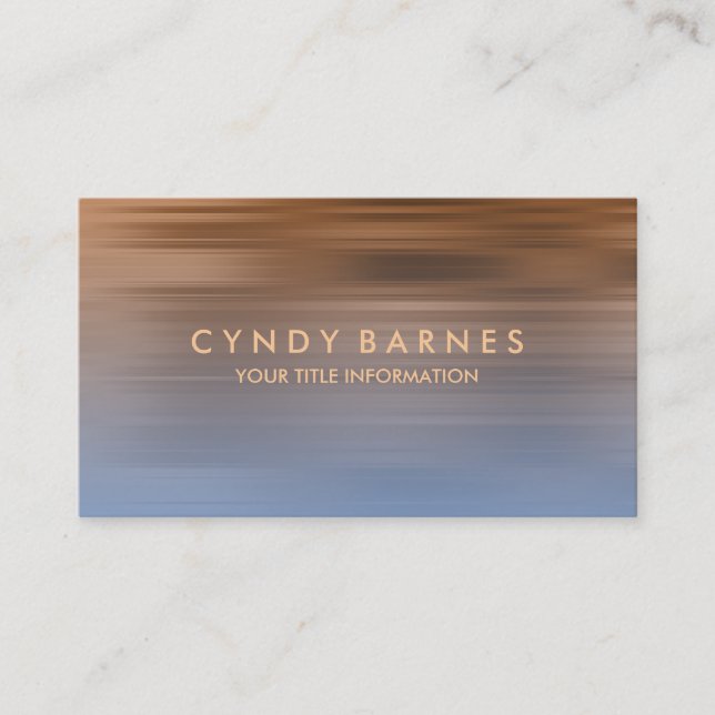 Blue and Copper Strip Business Card Visitenkarte (Vorderseite)