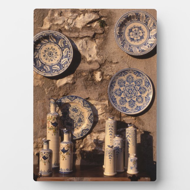 Blue and Cream Pottery Umbria Poster Fotoplatte (Vorderseite)