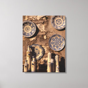 Blue and Cream Pottery Umbria Poster Plaque Leinwanddruck