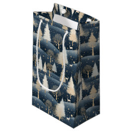 Blue and Cream Snowy Fields  Kleine Geschenktüte