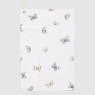 Blue and Crème Butterfets Charming Garden FaunA Golfhandtuch