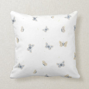 Blue and Crème Butterfys Charming Garden Fauna Kissen