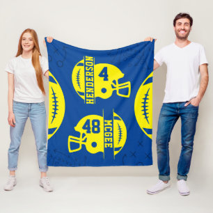 Blue and Fellow Football Game Day Fleecedecke