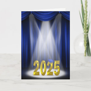 Blue and Gold 2025 Abschluss Spotlight Karte