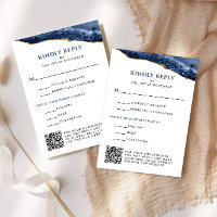 Blue and Gold Agate Bar Mitzvah QR Code, Vertikal