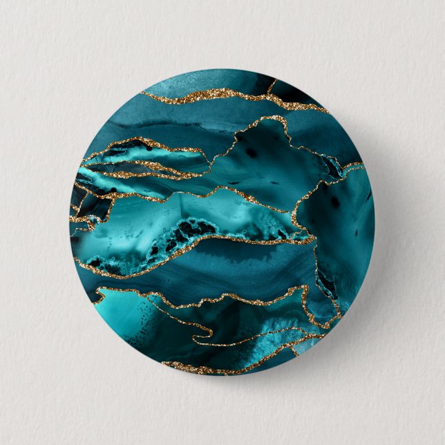 Blue and Gold Agate Button (Vorderseite)