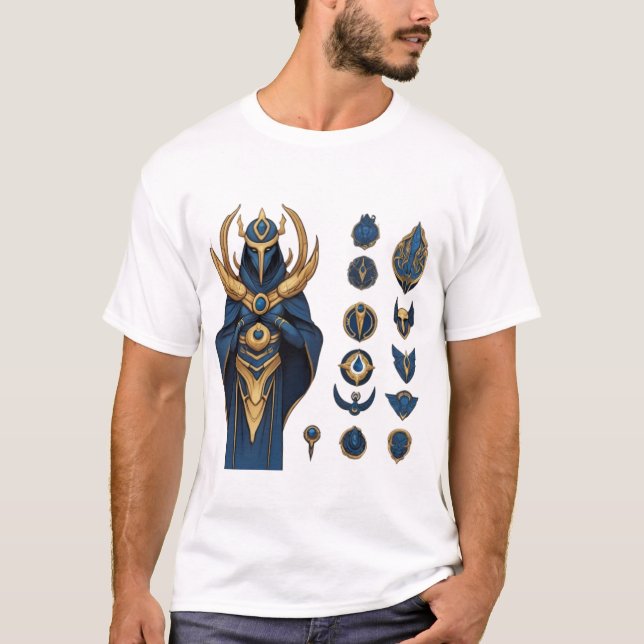 Blue and Gold Armor - Legends League T-Shirt (Vorderseite)