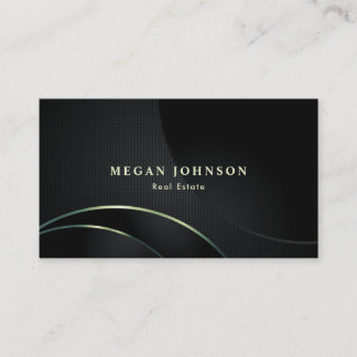 Blue and Gold Black Design Business Card Visitenkarte