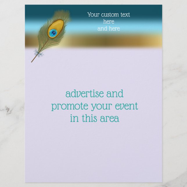 Blue and Gold Border with Peacock Feather Flyer (Vorne)