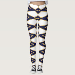 Blue and Gold Bowties Leggings