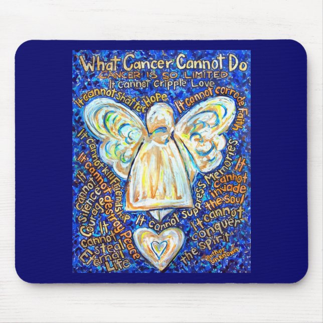 Blue and Gold Cancer Angel Mousepad (Vorne)