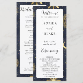 Blue and Gold Celestial Wedding Program